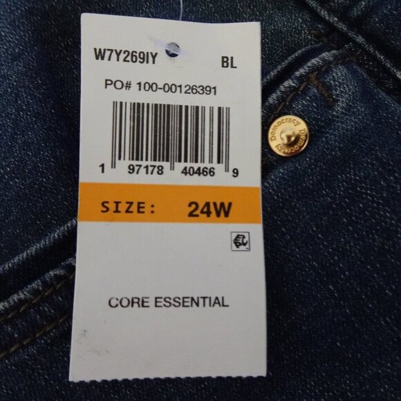Democracy Slim Jeans Women's Plus Size 24W Blue Denim Stretch High Rise Straight - Picture 11 of 13
